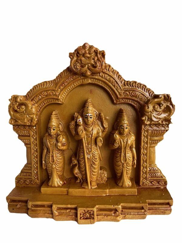 RS Sri Valli Deivanai Tiruttani Murugan Statue Idol Decorative Show Piece for Home/Office/Pooja Room/Gifts -12cm (Brown)