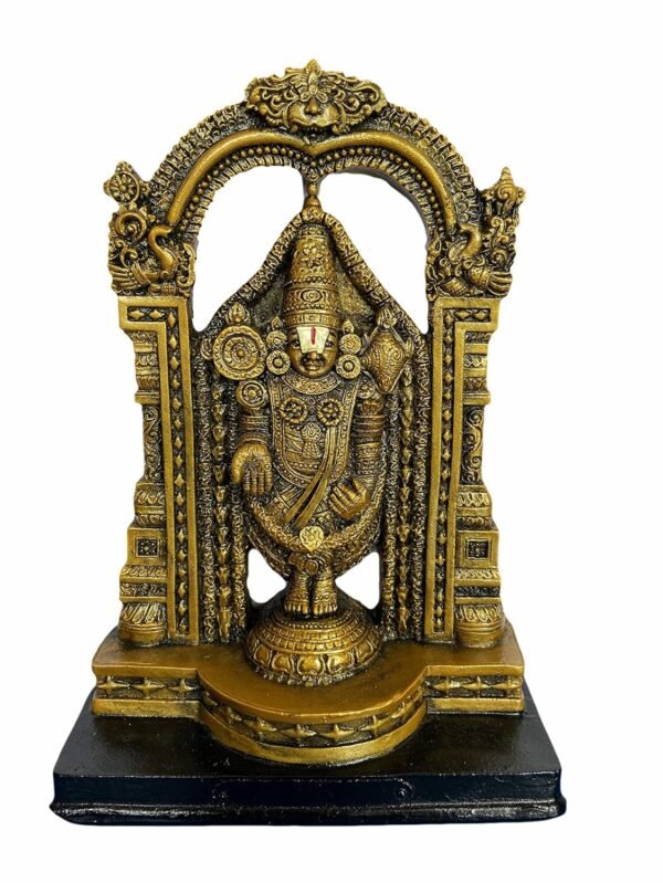 Sri Venkateswara Swamy Statue Idol for Pooja Room/Office/Gift Decorative Show Piece -18cm (Gold)