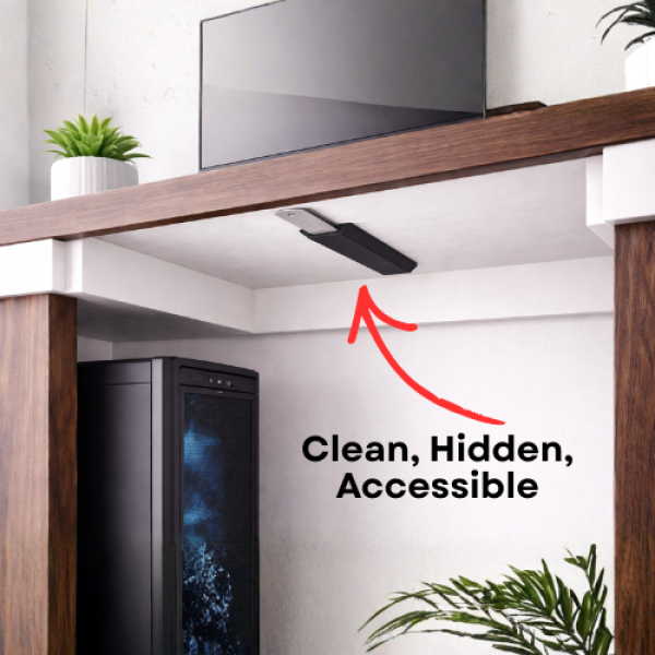 Under-Desk Scale (Ruler)Holder | Hidden 30 cm Scale Storage | Space-Saving Desk Organizer