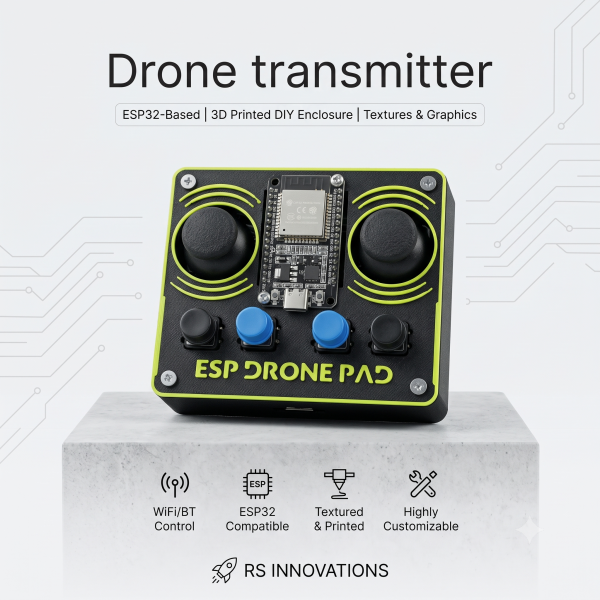ESP Drone Pad - ESP32 Based Drone Transmitter 3D Printed Enclosure Box